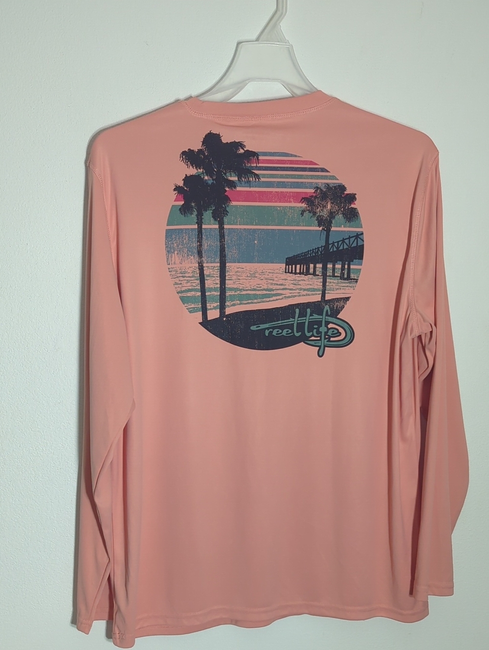 Reel Life Mens Shirts Fishing Cruise Vacation Outdoor Beachy Tropical Coral XL - Picture 14 of 15